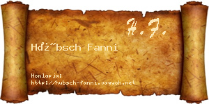 Hübsch Fanni névjegykártya
